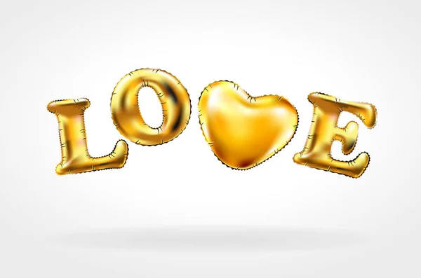 Cuore oro lamina glitter vettore disegnato a mano icona su sfondo bianco per matrimonio di lusso o biglietto di auguri di compleanno. Biglietto di San Valentino — Vettoriale Stock