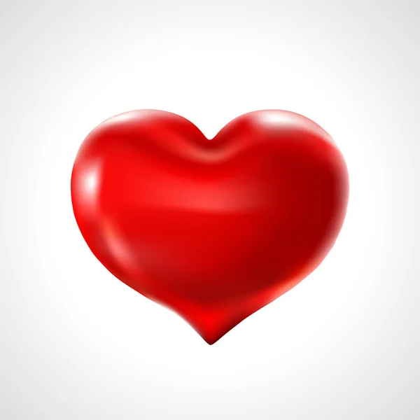 Grandes globos de celebración de vectores de corazón rojo brillan. Diseño de ilustración 3d para su tarjeta de felicitación, invitación y arte del amor de la fiesta — Archivo Imágenes Vectoriales