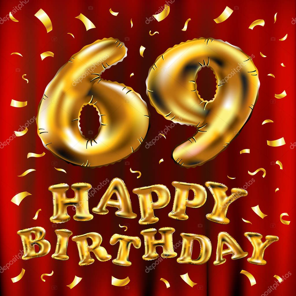 Днем рождения, открытка с днем рождения 69 лет