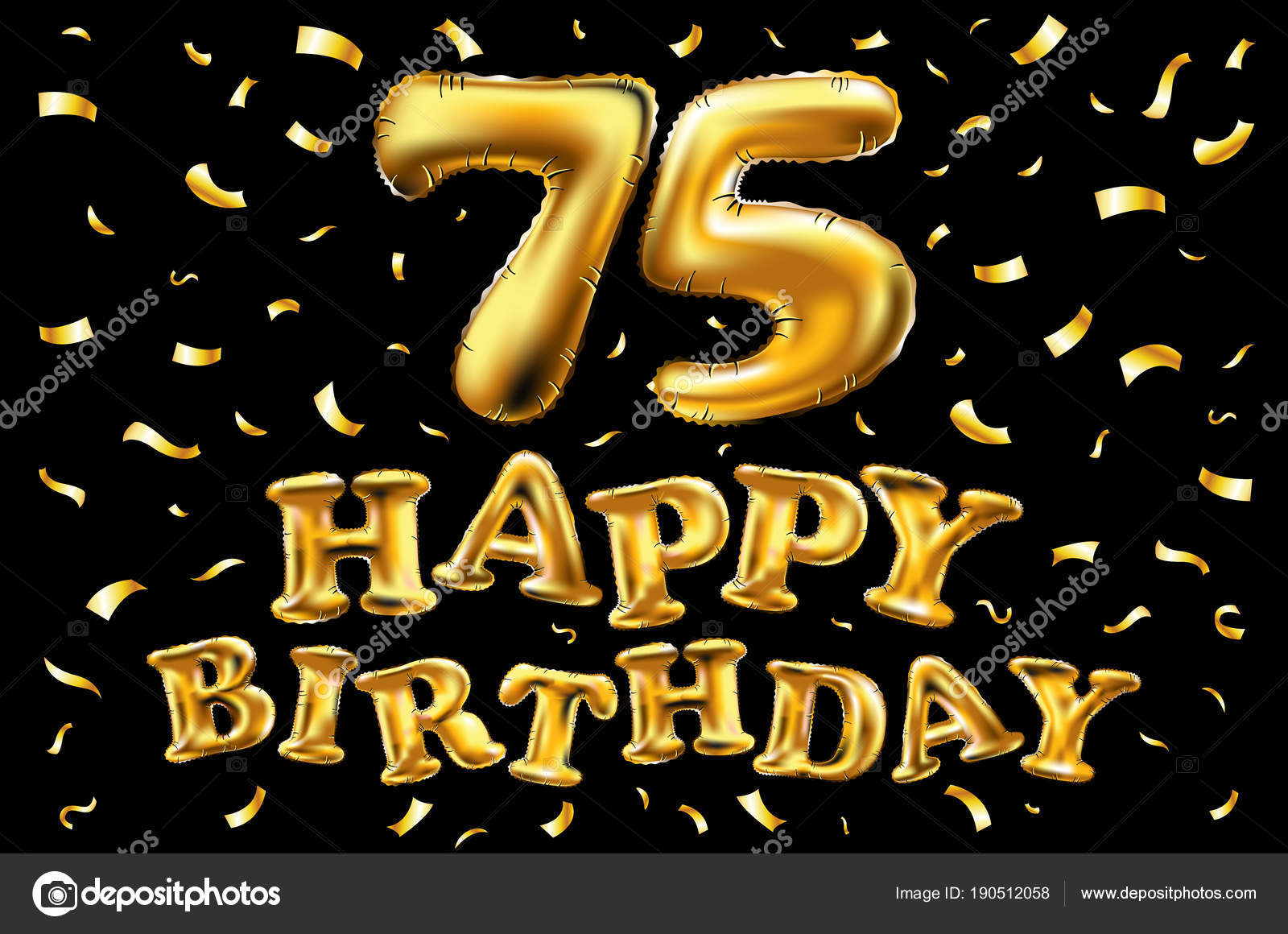 What color balloons for 75th birthday Vector happy