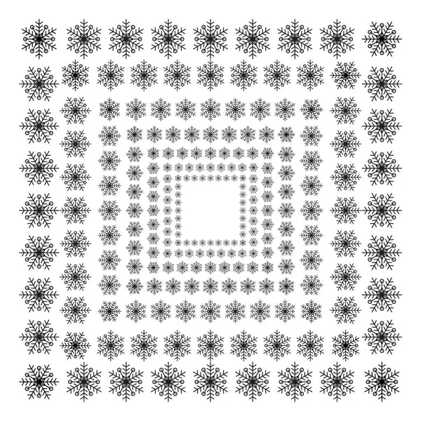 Set of different hand drawn snowflakes pattern brush Merry Christmas - Vector EPS10. — Stock Vector