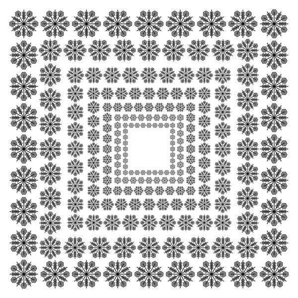 Set de diferentes copos de nieve dibujados a mano cepillo patrón Feliz Navidad - Vector EPS10 . — Archivo Imágenes Vectoriales