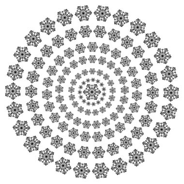 Beyaz arkaplandaki vektör kar taneleri. Güzel bir kış süsü. siyah çizgi fırça sanatı