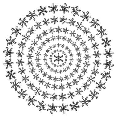 Beyaz arkaplandaki vektör kar taneleri. Güzel bir kış süsü. siyah çizgi fırçası