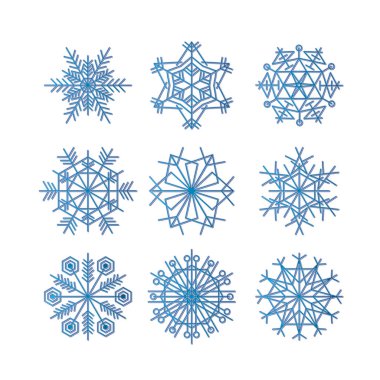 kış mavi izole simge silueti beyaz arka plan vektör çizim üzerinde ayarlayın.