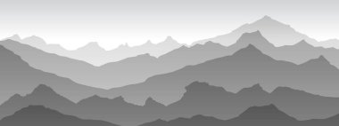 Dağların 10 illüstrasyon arkaplan görüntüsü gri - vektör