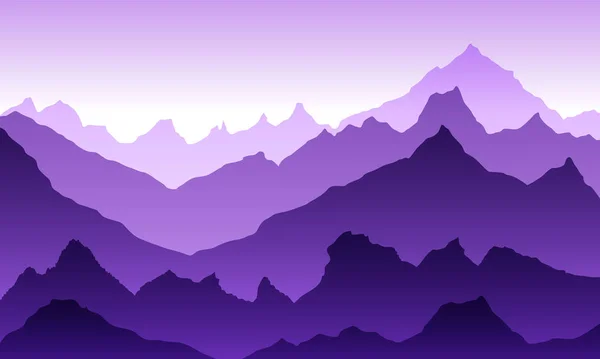 Montagne eps 10 illustrazione sfondo Vista di viola - vettore — Vettoriale Stock
