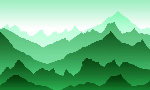 Горы EPS 10 иллюстрации фон Вид на зеленый - вектор — стоковый вектор