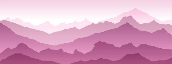 Montagne eps 10 illustrazione sfondo Vista di rosa - vettore — Vettoriale Stock