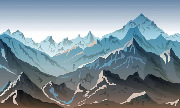 Montagne eps 10 illustrazione sfondo Vista di grigio - vettore — Vettoriale Stock