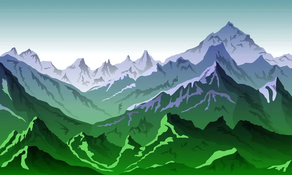 Montagne eps 10 illustrazione sfondo Vista di verde - vettore — Vettoriale Stock