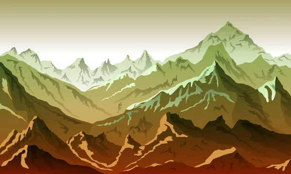 Montagne eps 10 illustrazione sfondo Veduta del vettore marrone — Vettoriale Stock