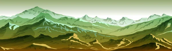 Montagne eps 10 illustrazione sfondo Vista di verde - vettore — Vettoriale Stock