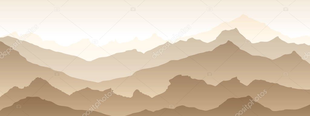 mountains eps 10 illustration background View of brown - vector