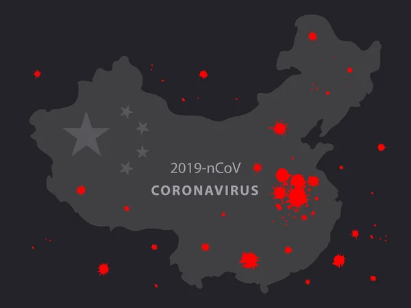 中国头孢病毒信息图谱(英文) 2019 ncov — 图库矢量图片
