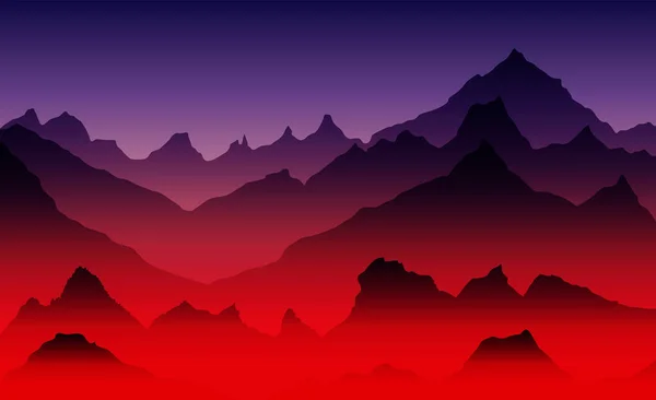 Sunrice mountains eps 10 illustration background View - vector — 图库矢量图片