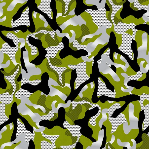 Motif Sans Couture Camouflage Kaki Dans Les Couleurs Vertes Argentées — Image vectorielle