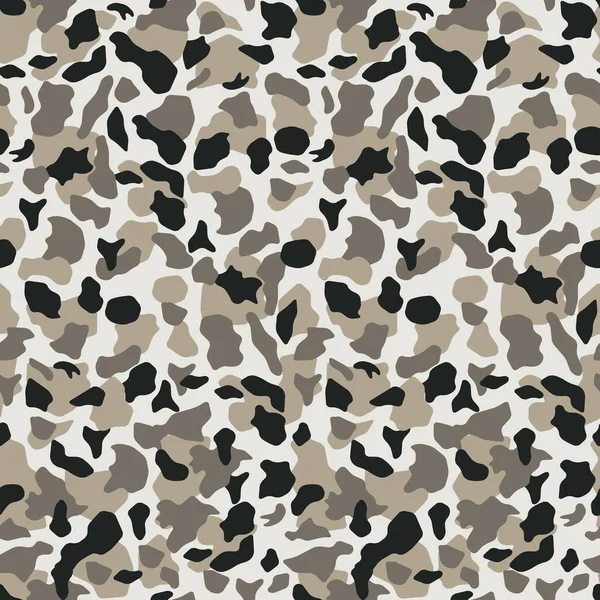 Padrão Camuflagem Cinza Sem Costura Textura Cáqui Ilustração Vetorial Camo — Vetor de Stock