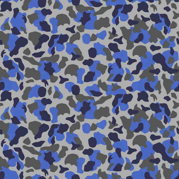 Motivo Senza Cuciture Camouflage Kaki Nei Colori Blu Argento Nero — Vettoriale Stock