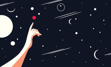 Uzay keşiflerinin kavramsal illüstrasyonu