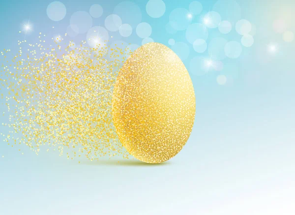 Golden egg in minimal style — Stock Vector