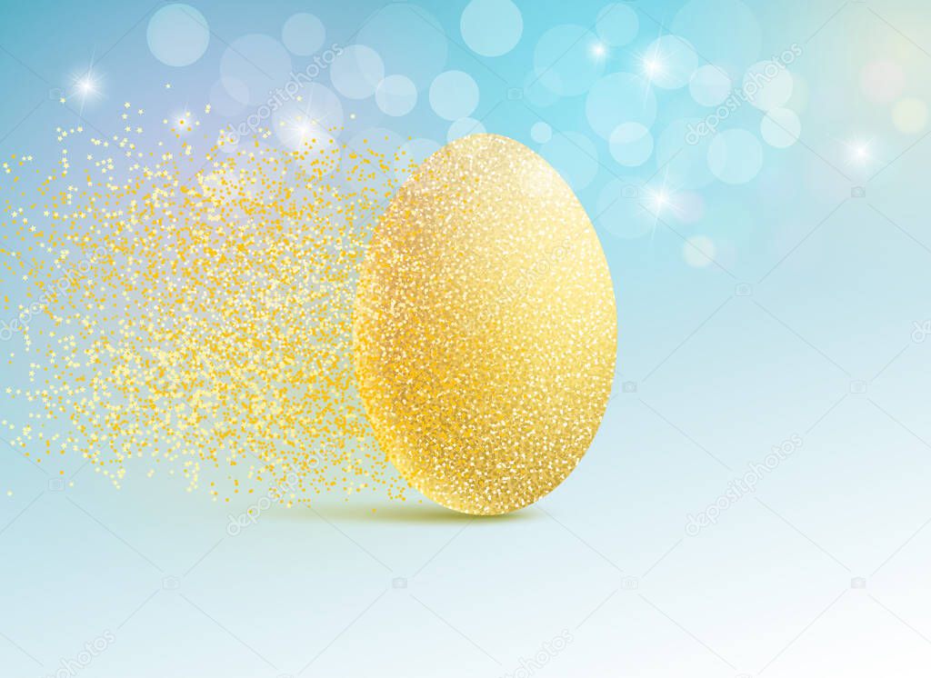 Golden egg in minimal style