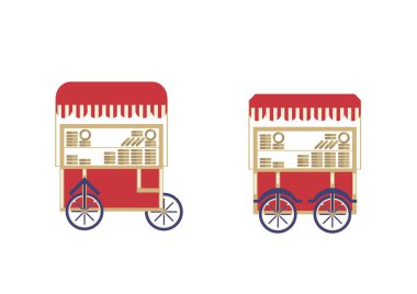 Satılık geleneksel el arabaları ya da mobil tezgahlar