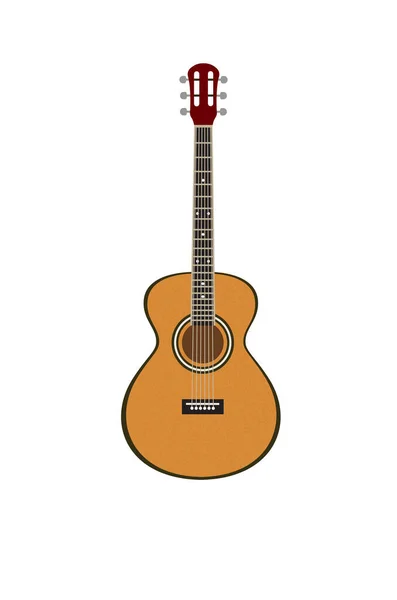 하얀 배경에 고립된 클래식 기타 — 스톡 벡터