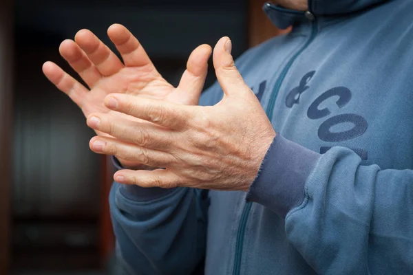 Männliche Hände Gestikulieren Hintergrund — Stockfoto