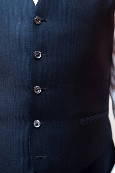 Zavřete Detail Elegantní Ženichova Obleku — Stock fotografie