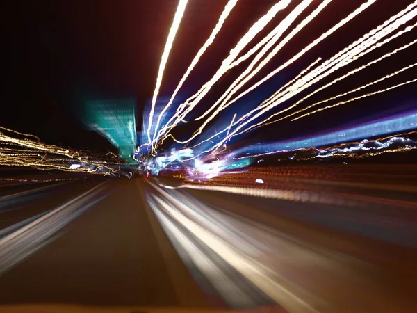 Şehir Trafiğinde Gece Soyut — Stok fotoğraf