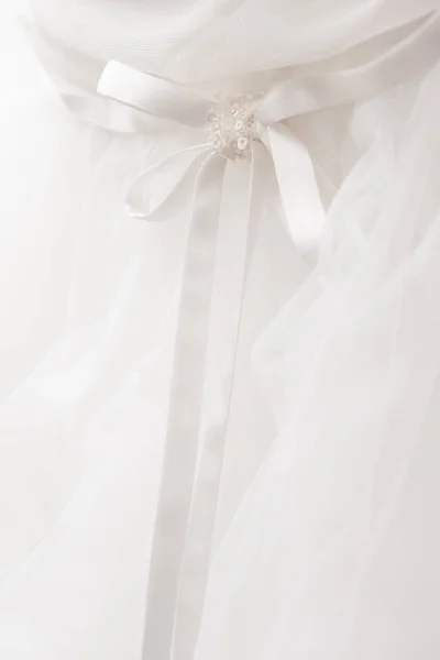 Detalhe Arco Vestido Casamento Branco — Fotografia de Stock