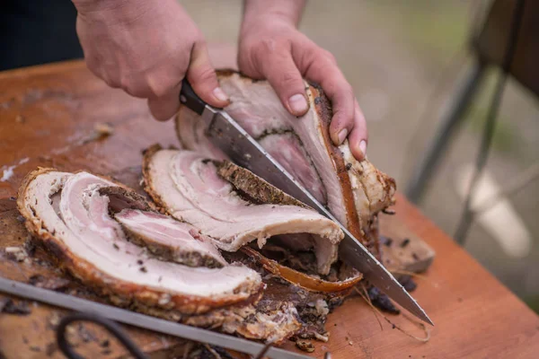 Roasted Sliced Pork Roast — Stock Photo, Image