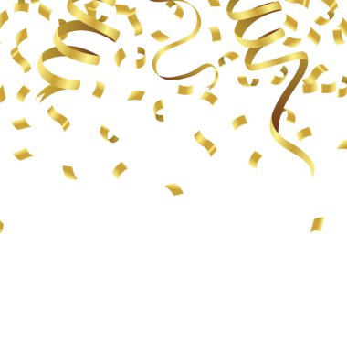 Stok vektör illüstrasyonu izole edilmiş altın konfetisini dağıttı 