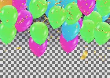 Konfeti ve balonlarla vektör partisi geçmişi