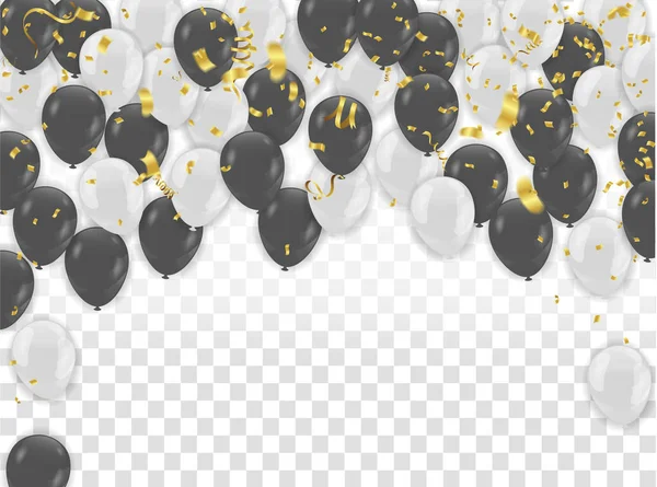 White and black balloons design. Celebration Vector illustration — 스톡 벡터