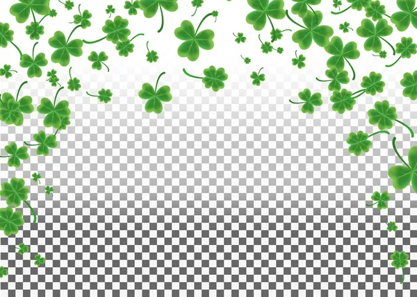 Tarjeta de felicitación del día de San Patricio con pulga de trébol verde brillante — Archivo Imágenes Vectoriales