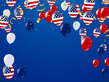 4 Temmuz 'da. 4 Temmuz bayram afişi, Kutlama Bayrağı. 