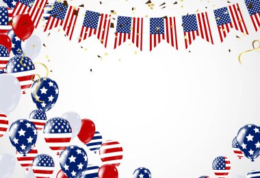 4 Temmuz, Bağımsızlık Günü Sancak Vektörü illüstrasyonu, U