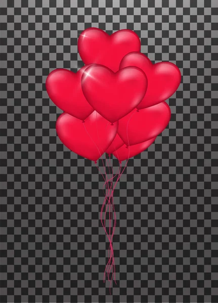 Illustration of bunch of Heart Balloon — Stock Vector