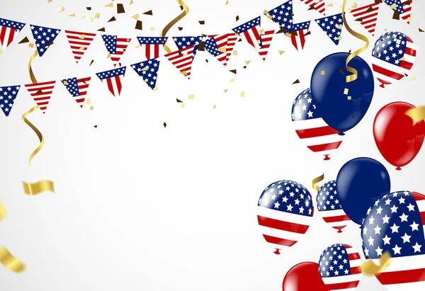 4th of July, Happy Independence Day Banner Vector illustration,U — 스톡 벡터