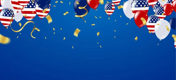 USA Independence day poster with Balloons Flag USA . illustratio — 스톡 벡터