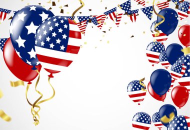 ABD 'nin bağımsızlık günü Banner donanma yıldız desenli arka plan, Vec