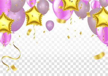 Beyaz zemin üzerinde vektör pembe balonlar, balon, pembe balonlar 