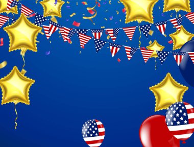 Kutlama arkaplan şablonu konfeti ve kurdele kırmızı bir