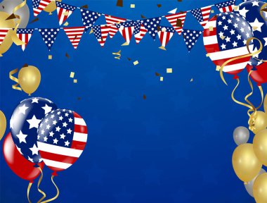 Amerika Başkanları Günü 'nün arka planında yıldızlar uçuşuyor. Holiday confe