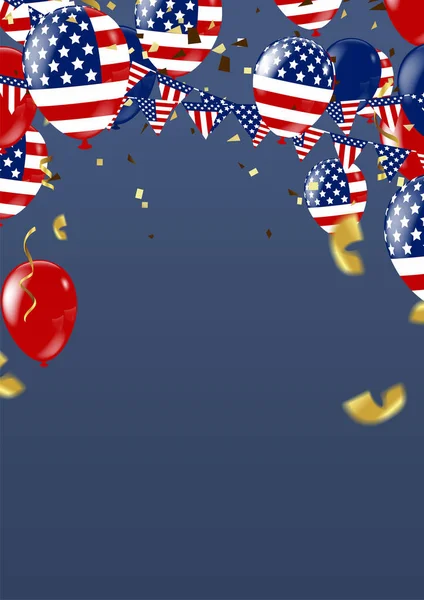 Happy 4th of July holiday banner , USA independence day card — 스톡 벡터
