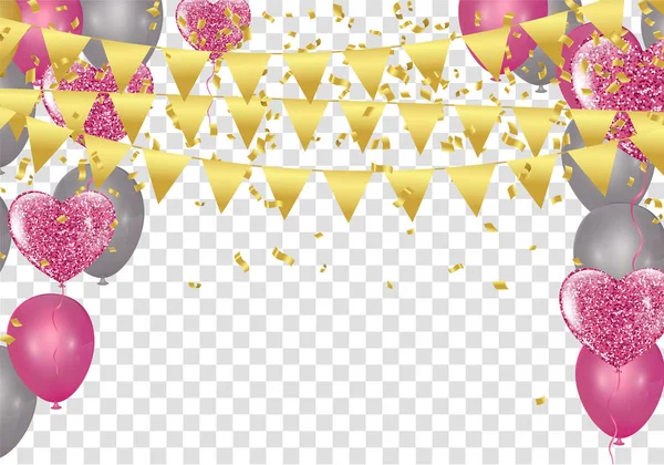 Abstract Shining Party Background with Gold  randomly blowing co — 스톡 벡터