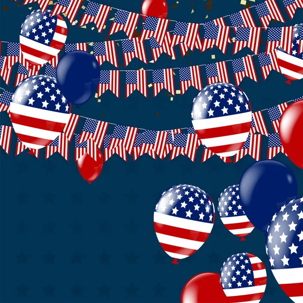 USA independence day Banner on navy star pattern background, Vec — 스톡 벡터