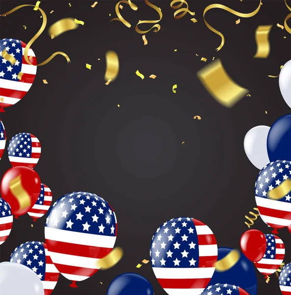 Cuatro de julio. Banner navideño del 4 de julio. USA Día de la Independencia — Vector de stock